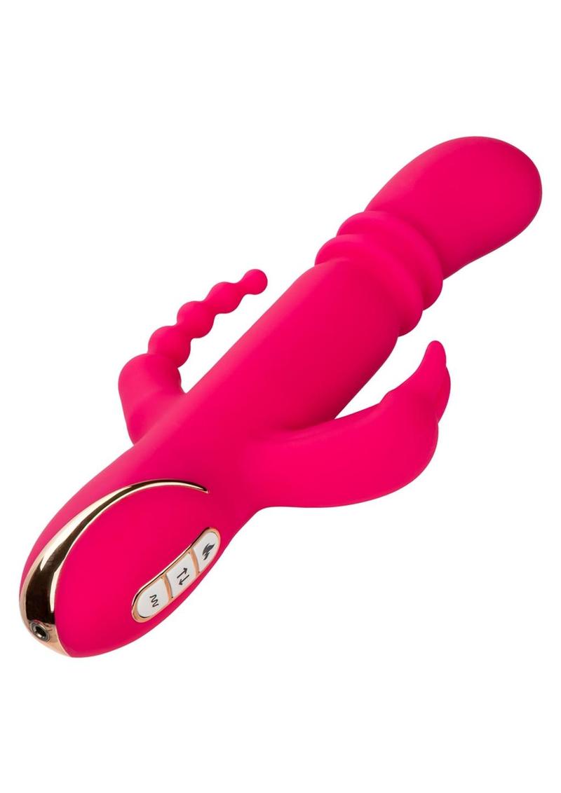 Jack Rabbit Signature Heated Rechargeable Silicone Triple Fantasy Rabbit Vibrator