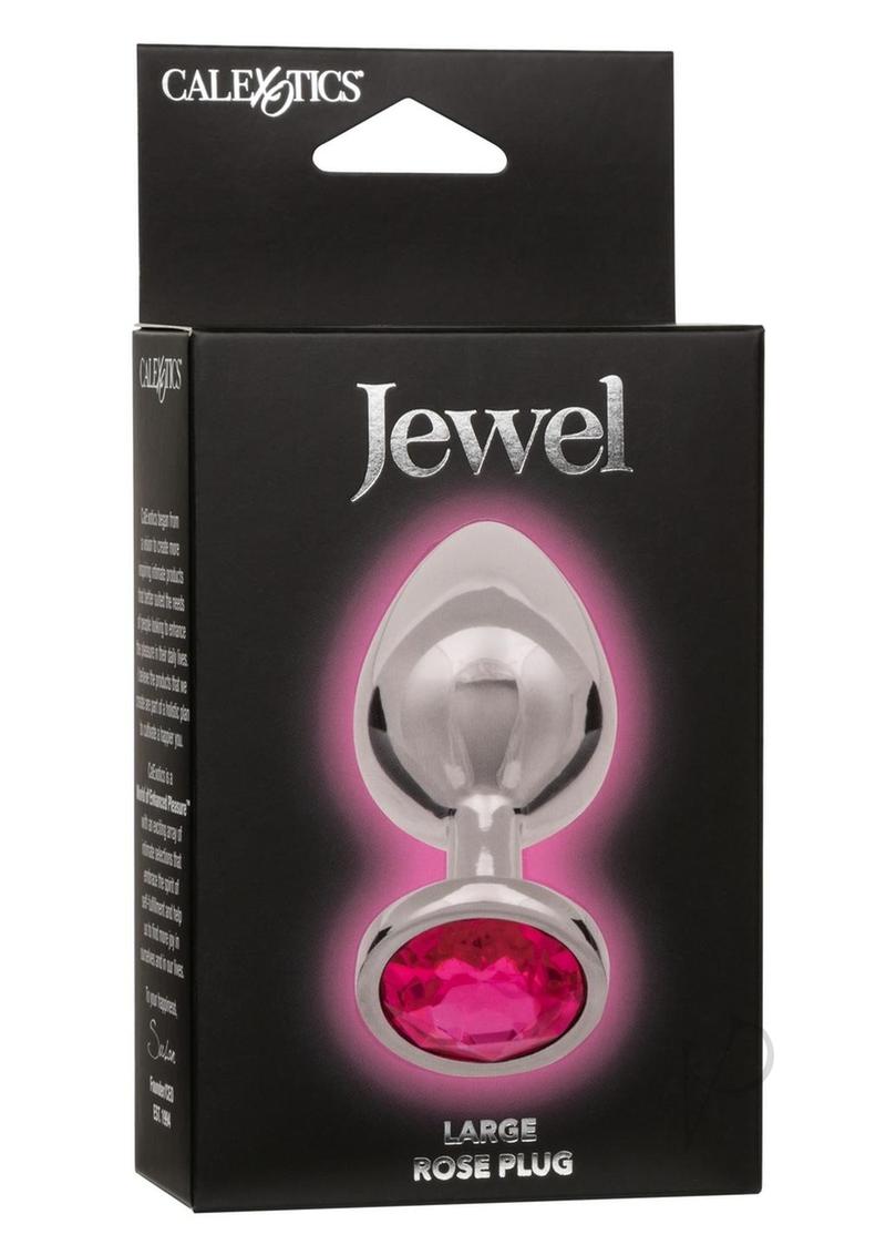 Jewel Rose Aluminum Anal Plug - Metal/Pink - Large