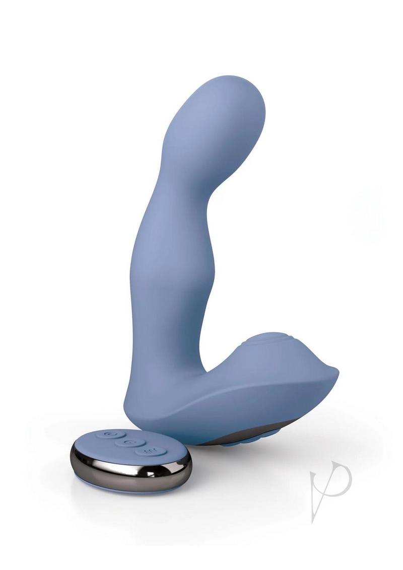 Jimmyjane Pulsus P-Spot Rechargeable Silicone Dual Stimulator with Remote - Blue