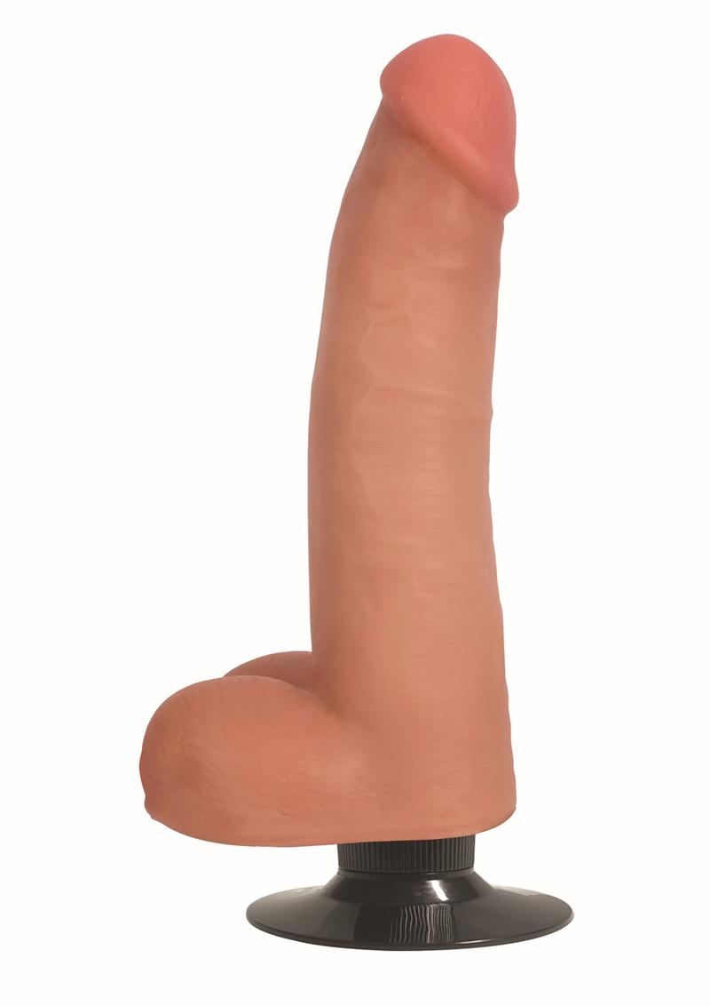 Jock Bareskin Realistic Vibrating Dong with Balls - Vanilla - 8in