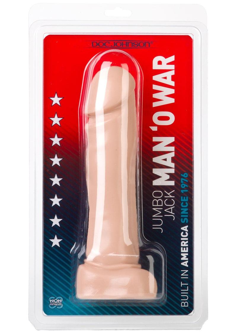 Jumbo Jack Man O' War Dildo - Vanilla/White - 10 In