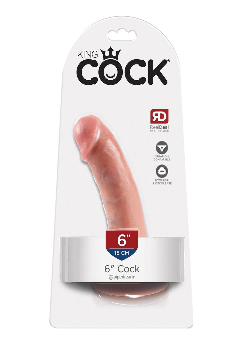 King Cock Dildo - Flesh/Vanilla - 6in