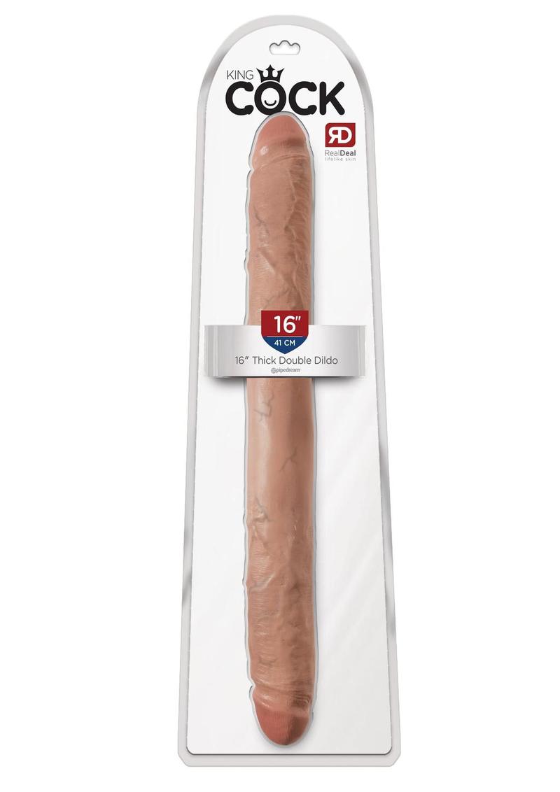 King Cock Thick Double Dildo - Caramel/Tan - 16in