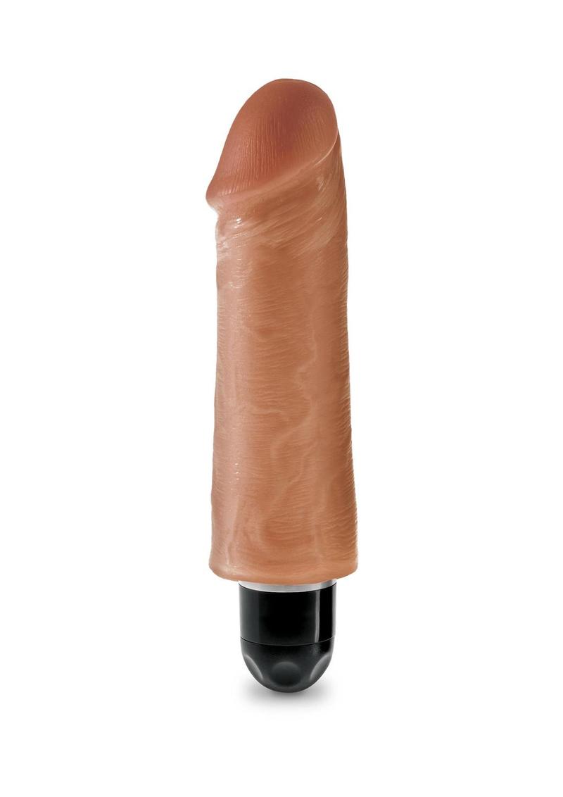 King Cock Vibrating Stiffy Dildo - Caramel/Tan - 5in