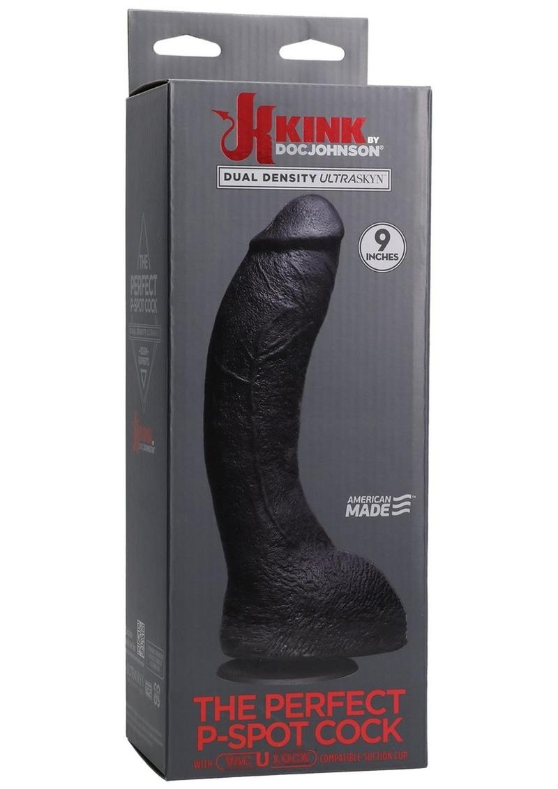 Kink The Perfect P-Spot Cock Dildo - Black - 9in