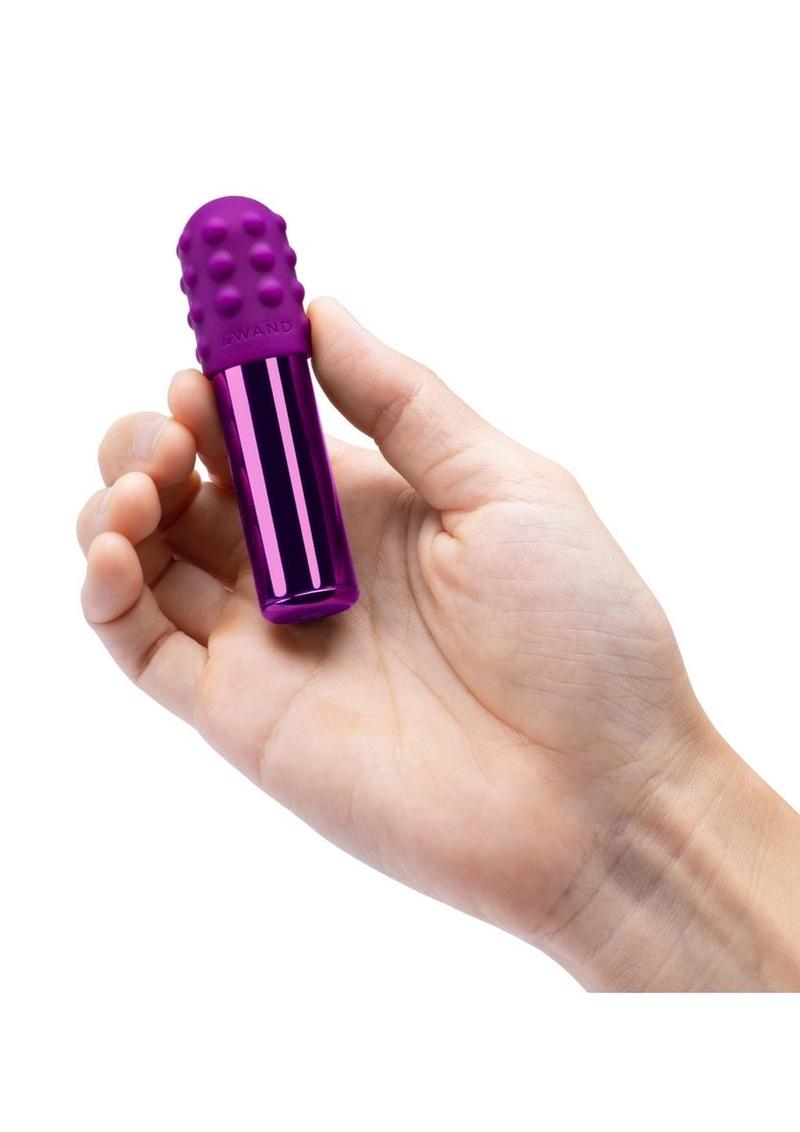 Le Wand Bullet Rechargeable Vibrator with Textured Silicone Sleeve and Ring