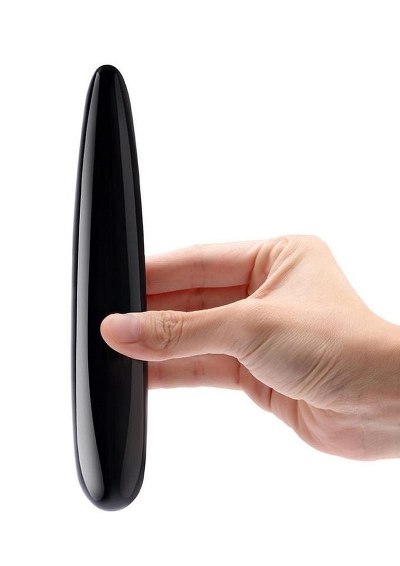 Le Wand Crystal Slim Wand with Silicone Ring - Black Obsidian