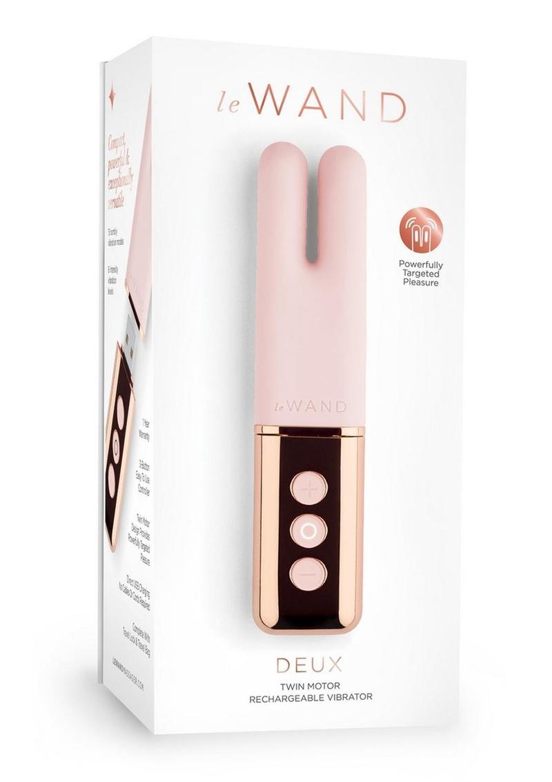 Le Wand Deux Silicone Rechargeable Dual Vibrator - Rose Gold