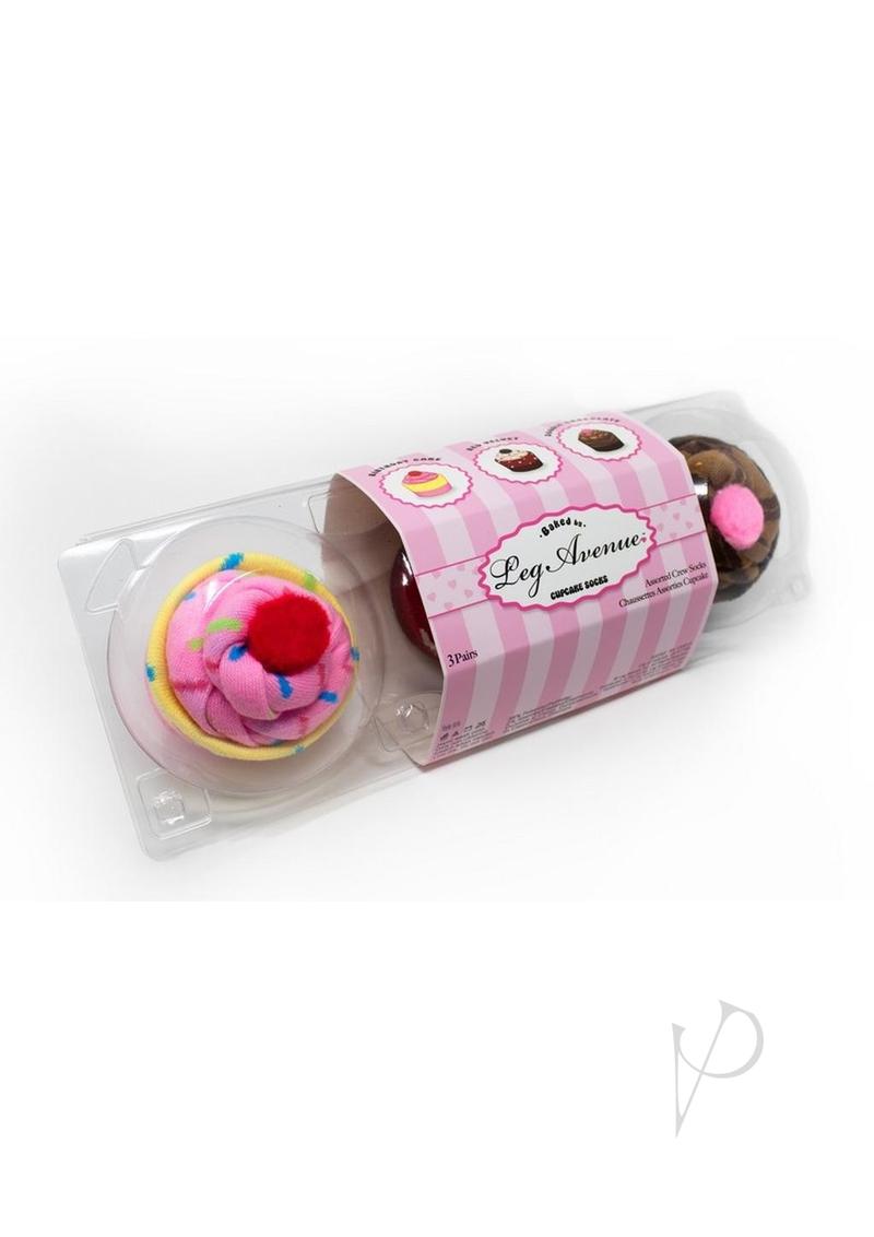 Leg Avenue Cupcake Socks Sets (3 Pairs - Multicolor - One Size - Per Pack