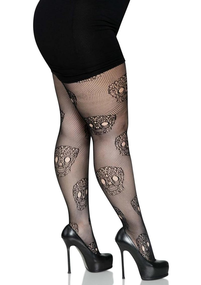 Leg Avenue Lace Skull Fishnet Tights