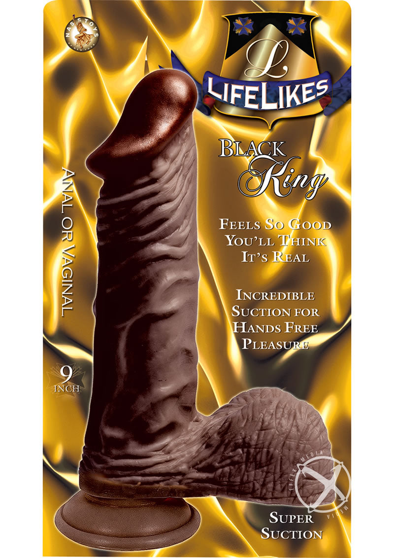 Lifelikes Black King Dildo - Chocolate - 9in