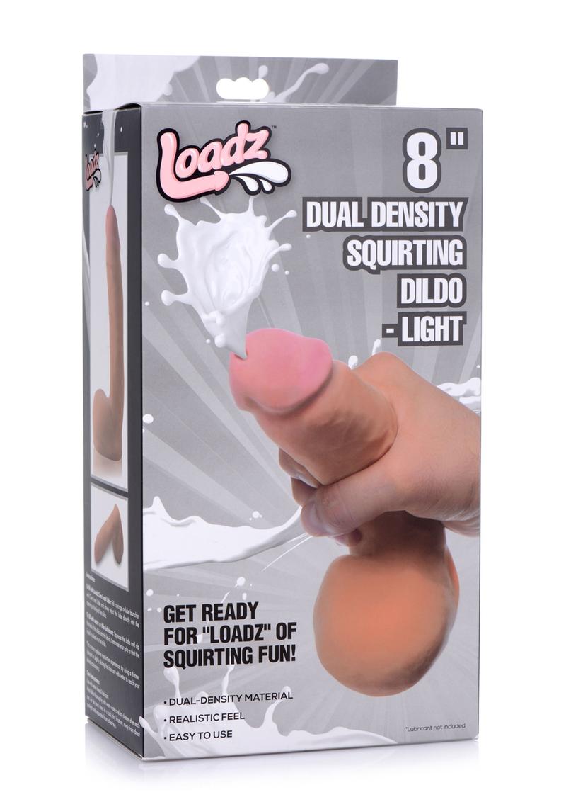 Loadz Dual Density Squirting Dildo - Vanilla - 8in