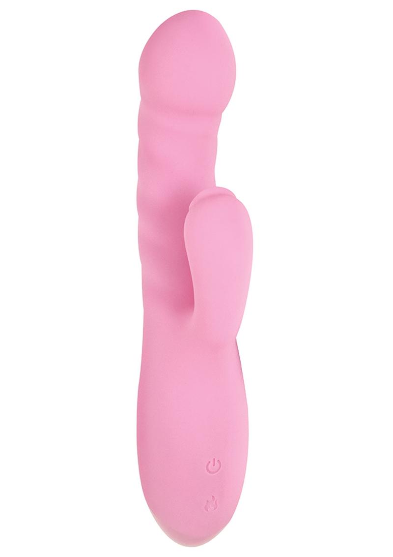 Luv Heat Up Thruster Rechargeable Silicone Vibrator - Pink