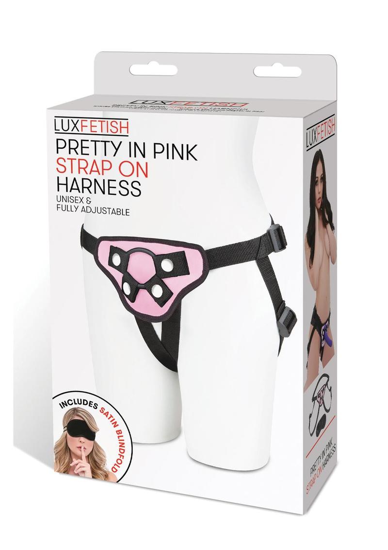 Lux Fetish Pretty In Pink Strap-On Harness Adjustable - Pink