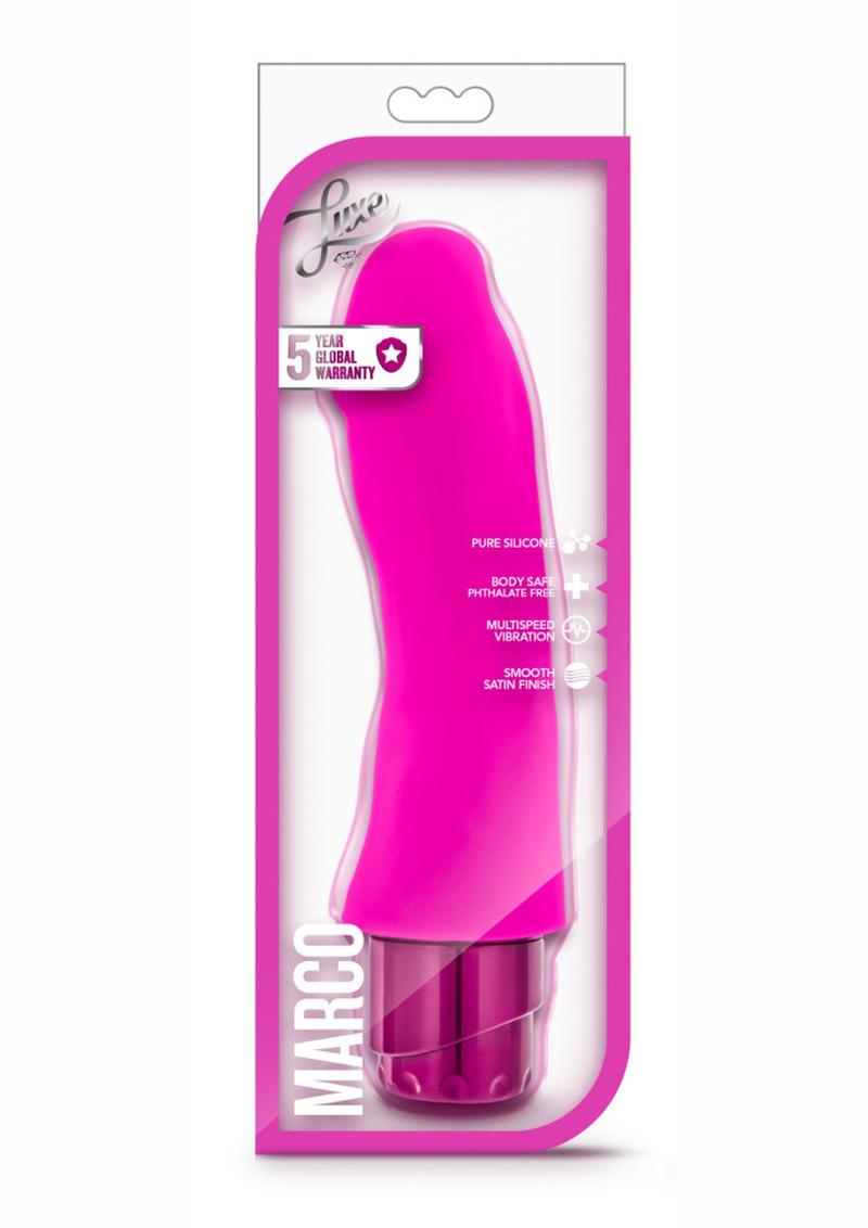 Luxe Marco Vibrating Silicone Dildo - Pink - 7.75in