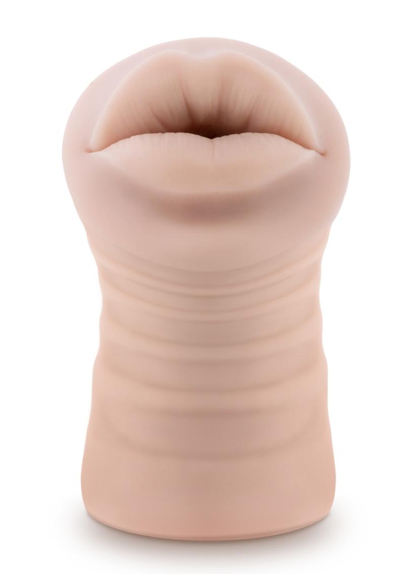 M For Men Angie Vibrating Masturbator with Bullet - Mouth - Vanilla