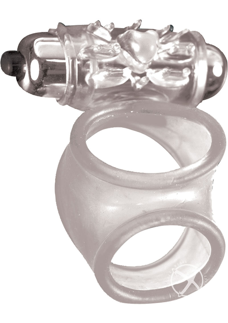 Macho Vibrating Cock Sling Cock Ring - Clear