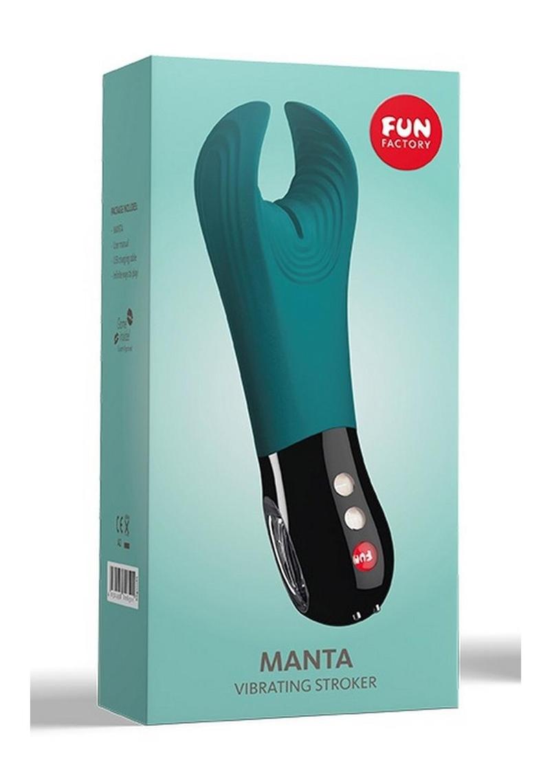 Manta Silicone Vibrating Sleeve - Deep Sea - Blue