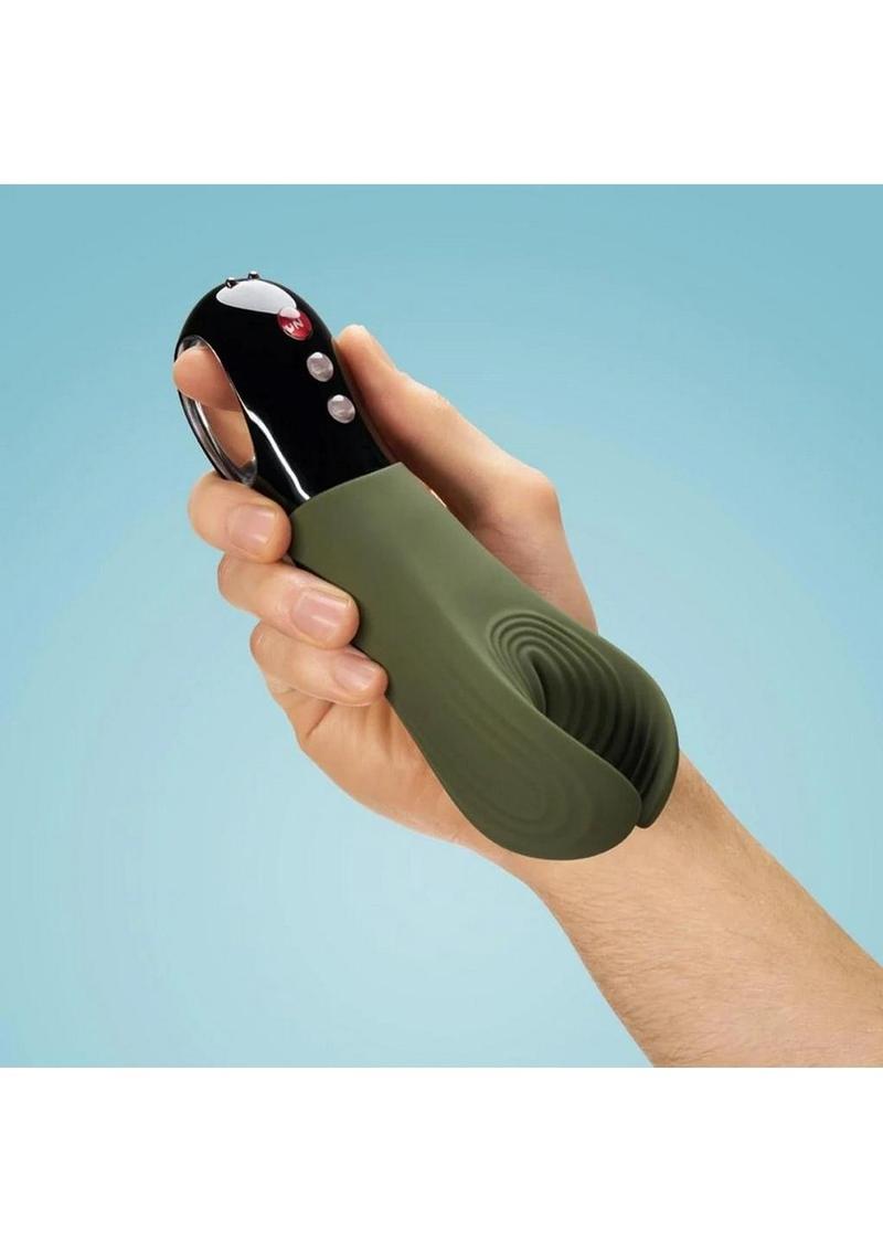 Manta Silicone Vibrating Sleeve - Moss