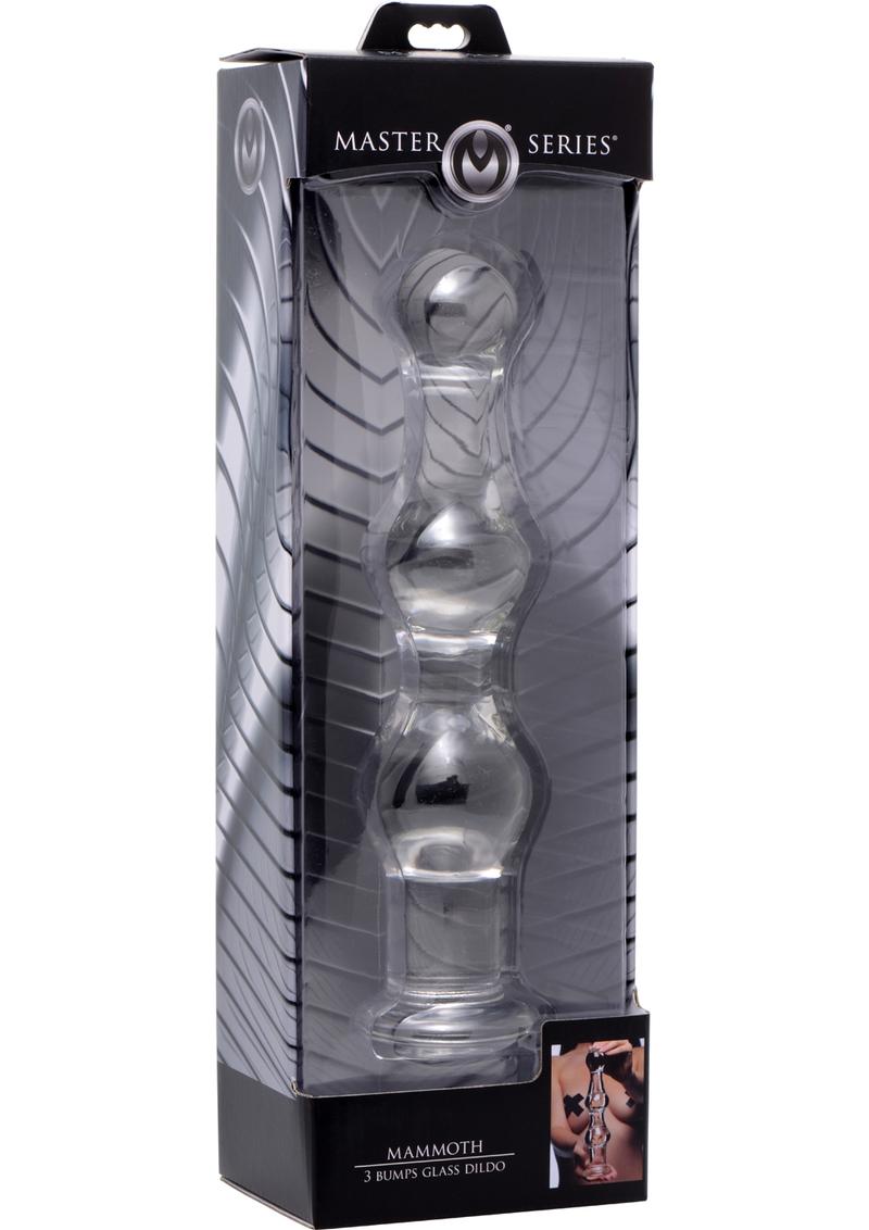 Master Series Mammoth 3 Bumps Glass 10.25in Dildo - Clear