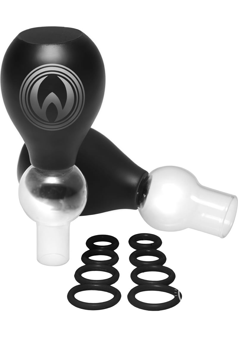 Master Series Pyramids Nipple Amplifier Bulbs with O Rings - Black