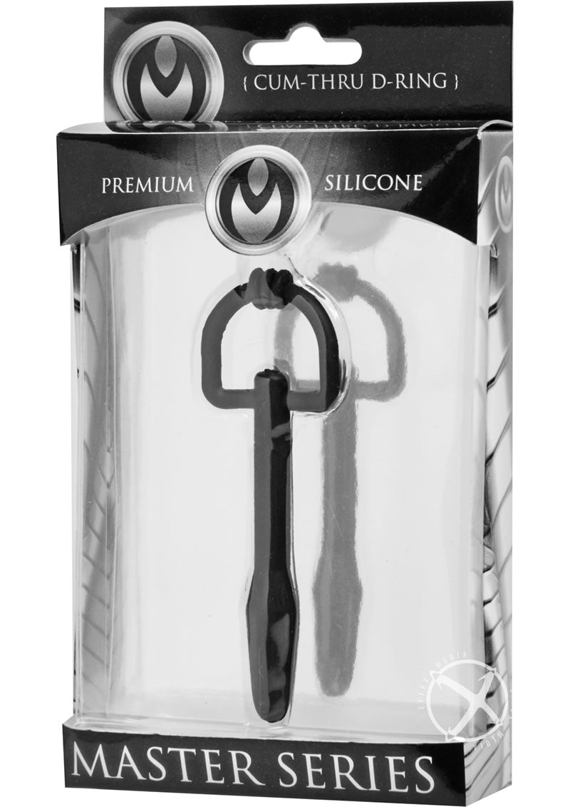 Master Series The Hallows Cum-Thru D-Ring Penis Plug - Black