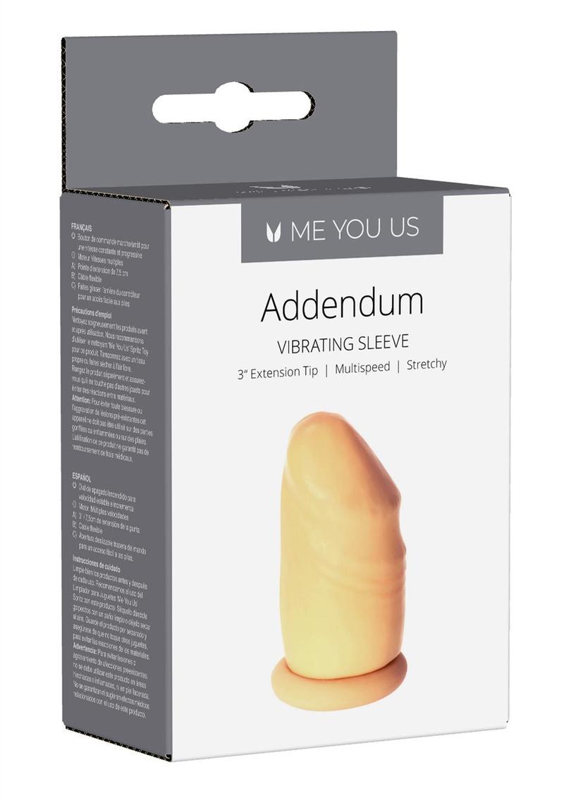 ME YOU US Addendum Vibrating Sleeve with Remote Control - Vanilla