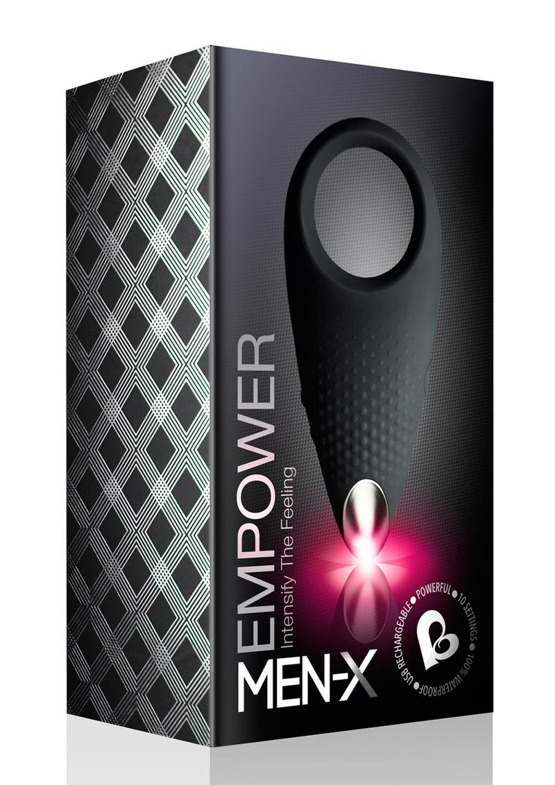 Men-X Empower Silicone Rechargeable Couples Stimulator Ring - Black