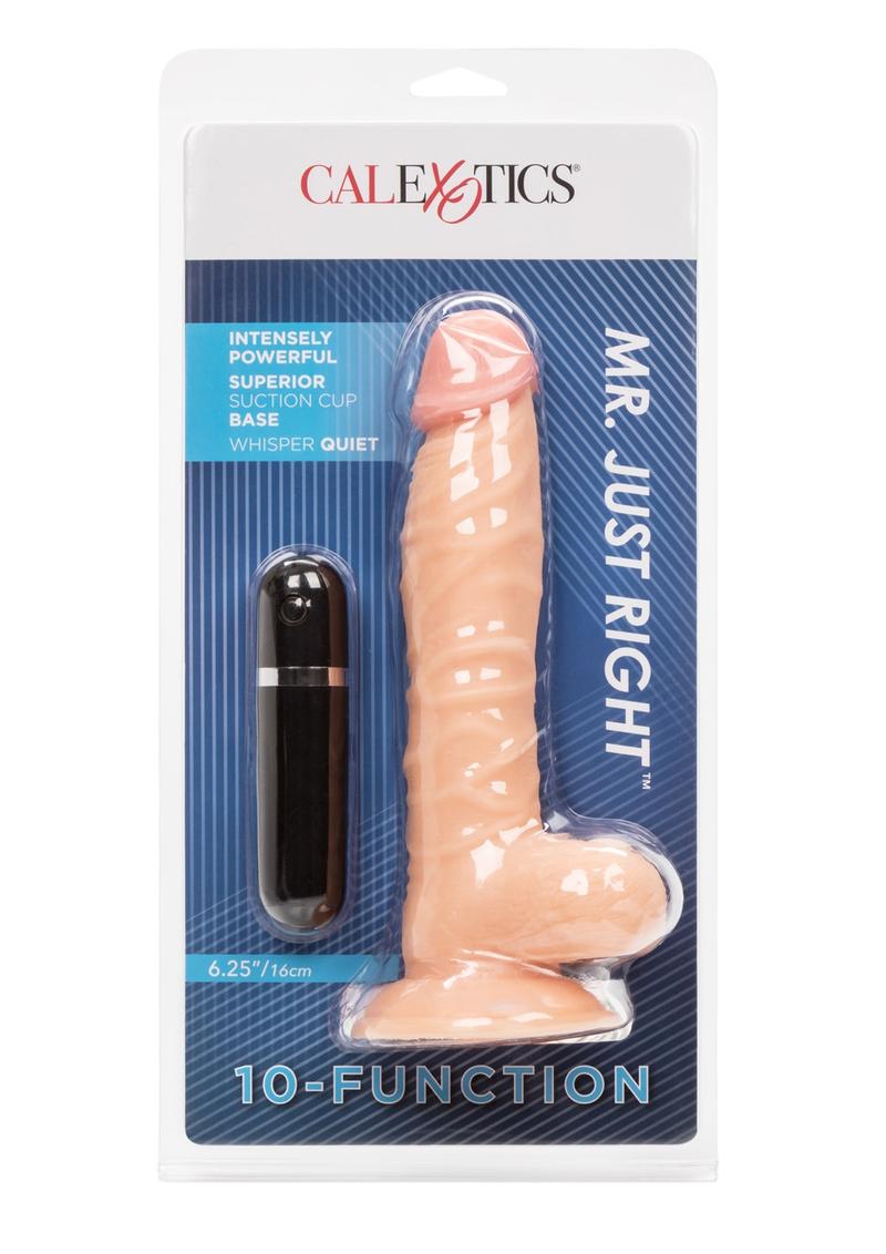 Mr Just Right Vibrating Dildo with Bullet - Vanilla - 6.25in