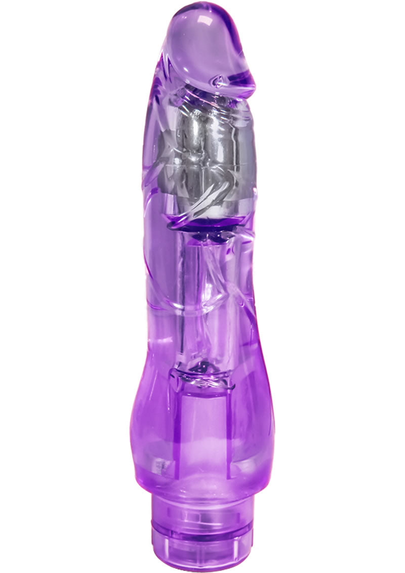 Naturally Yours Fantasy Vibrating Dildo - Purple - 8.5in