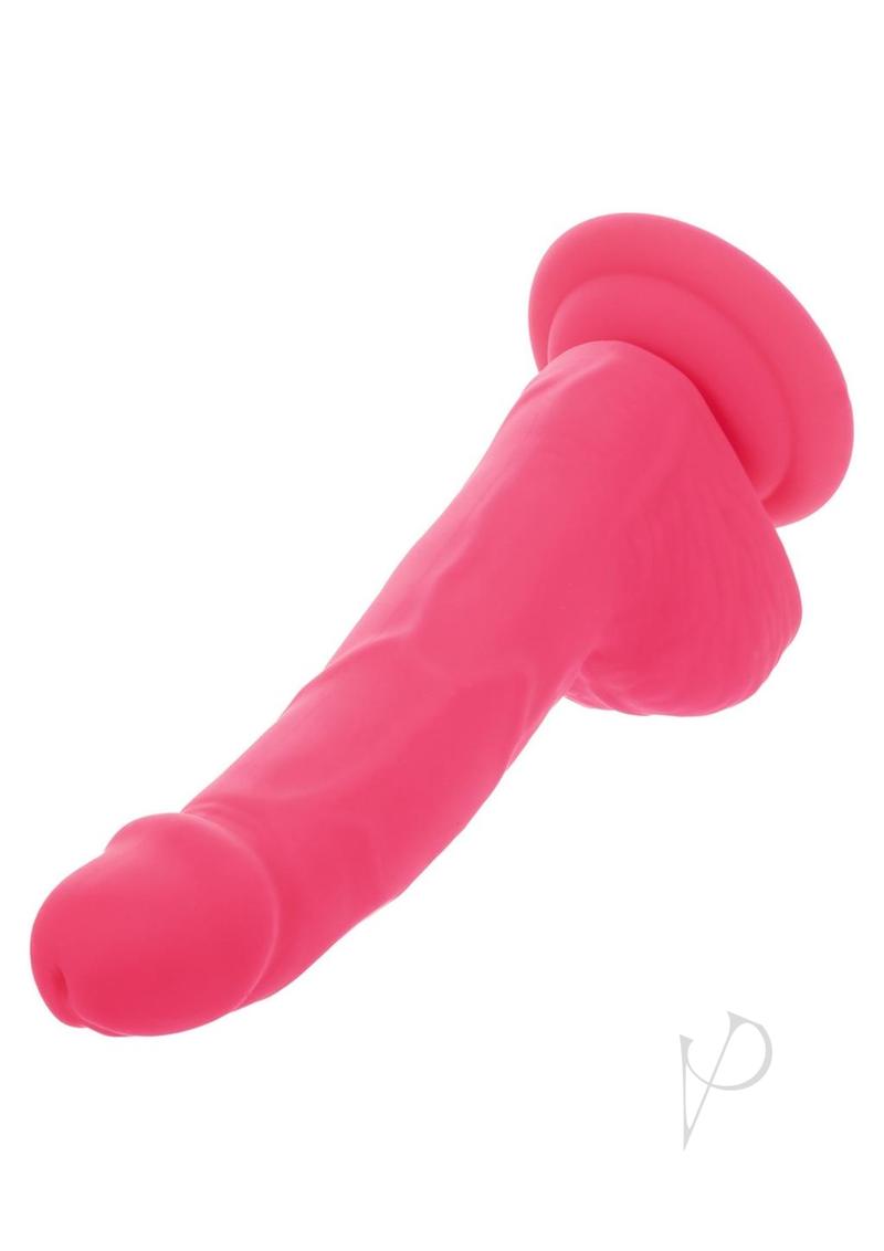 Neon Silicone Studs Dildo - Pink - 6in