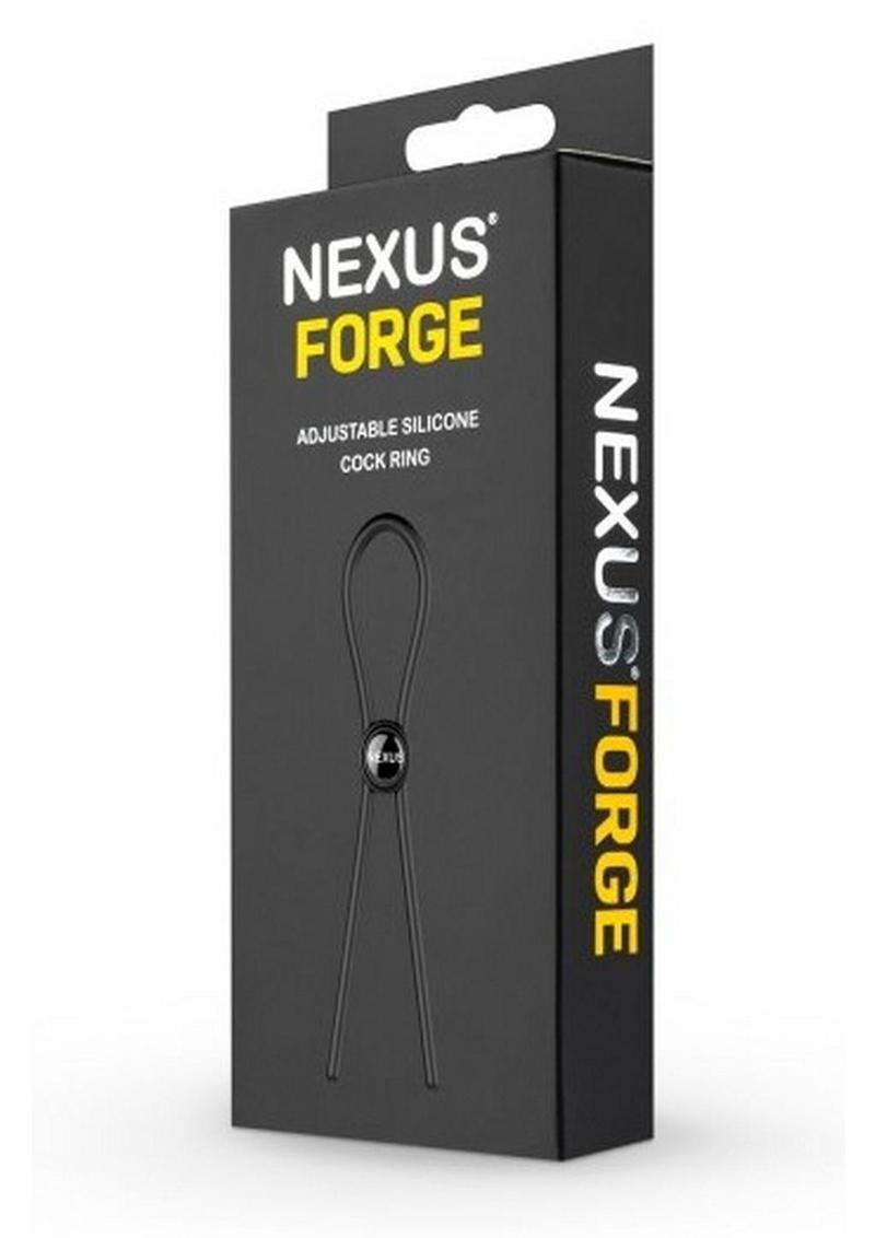 Nexus Forge Single Adjustable Lasso Silicone Cock Ring - Black