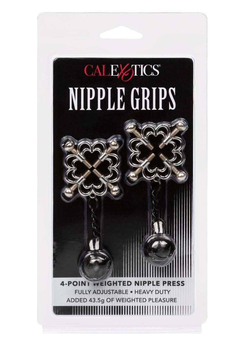 Nipple Grips 4-Point Weighted Nipple Press - Black/Silver