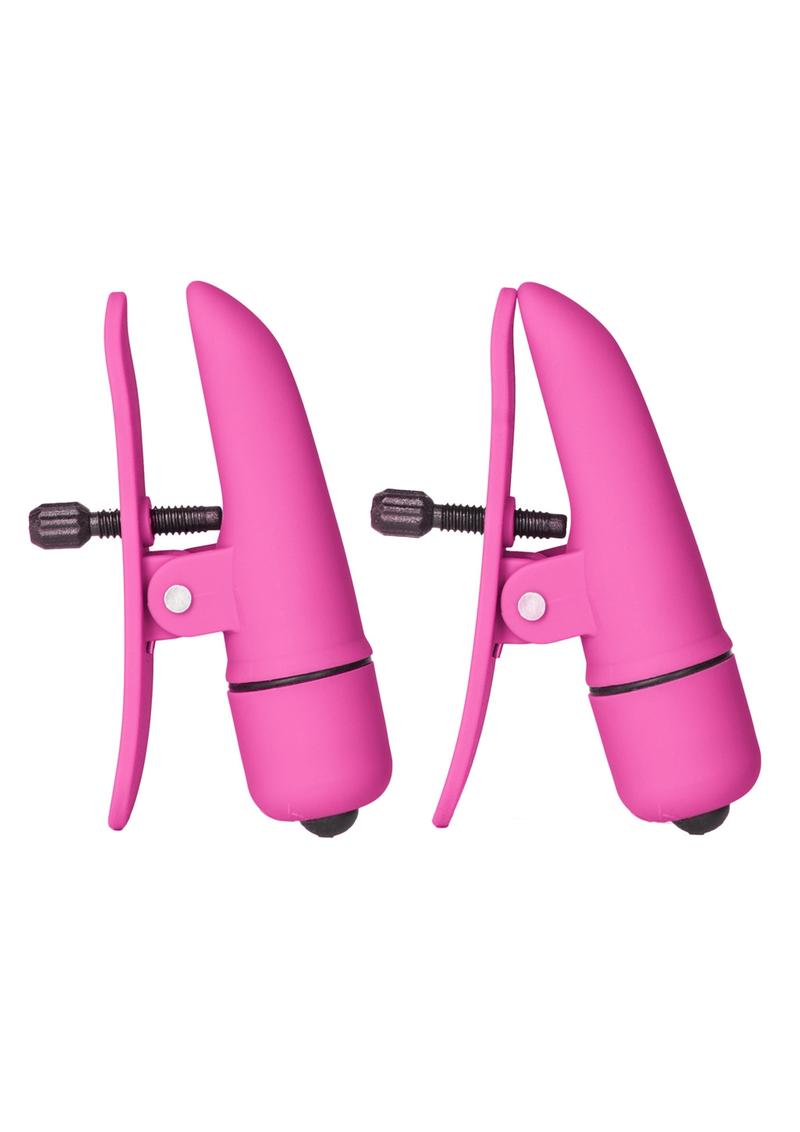 Nipplettes Virbrating Nipple Clamps - Pink