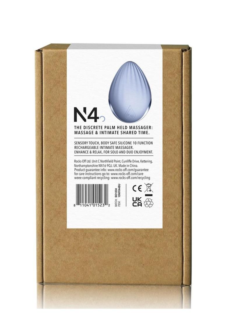 Niya 4 Rechargeable Silicone Palm Held Massager - Blue