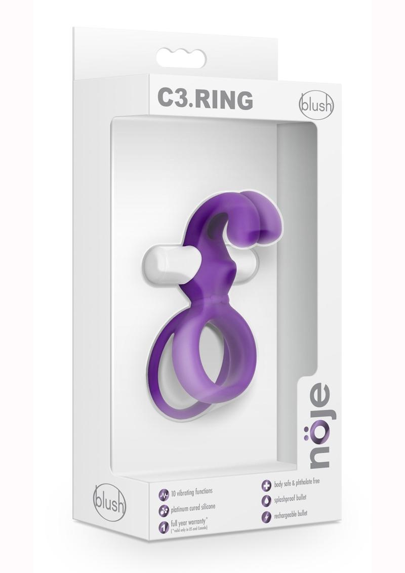 Noje C3 Rechargeable Silicone Cock Ring - Irus - Purple