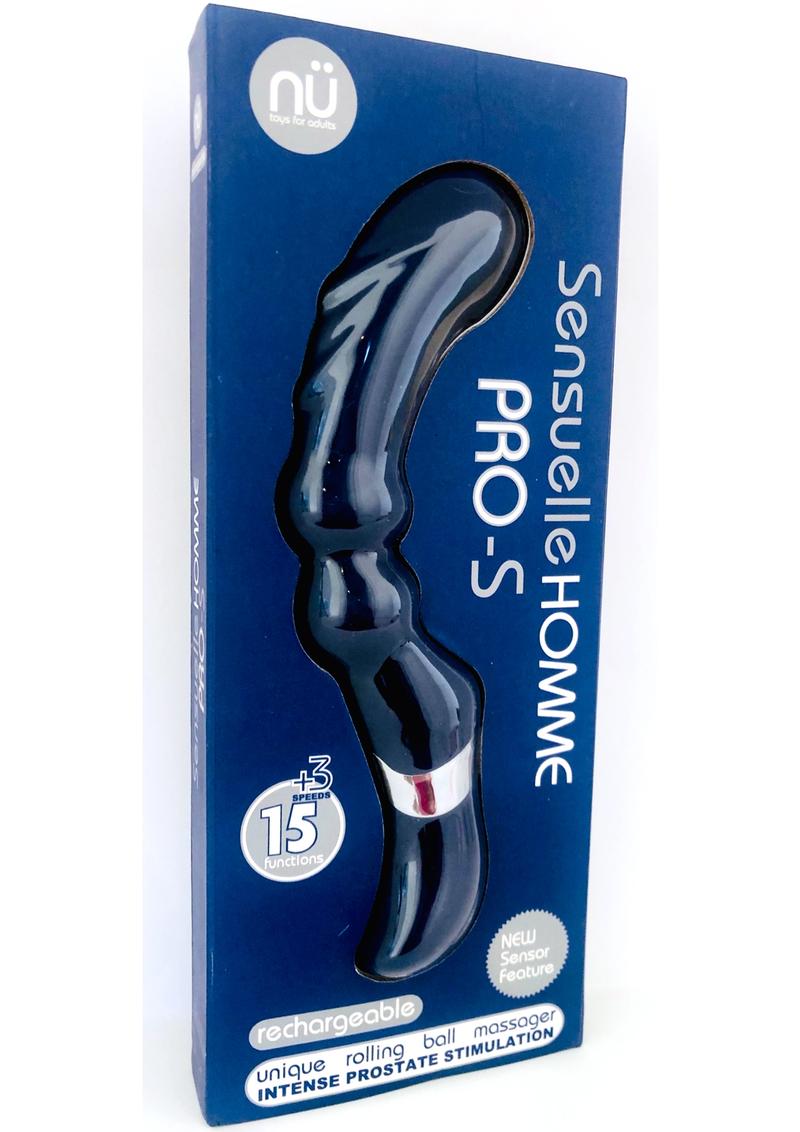 Nu Sensuelle Homme Pro-S Rechargeable Silicone Prostate Massager - Blue/Navy Blue