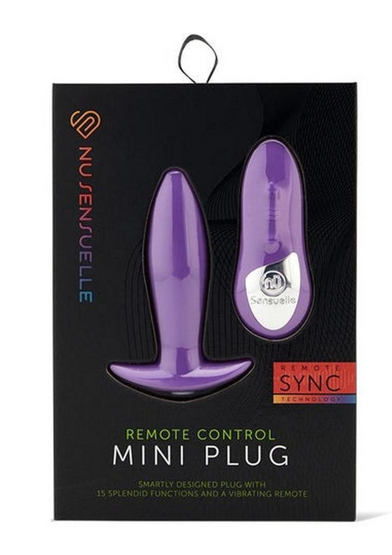 Nu Sensuelle Remote Control Mini-Plug Rechargeable Silicone Vibrating Plug - Purple