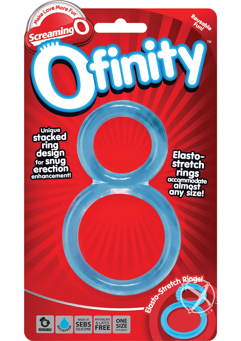 Ofinity Super Stretchy Double Silicone Cock Ring Waterproof - Blue