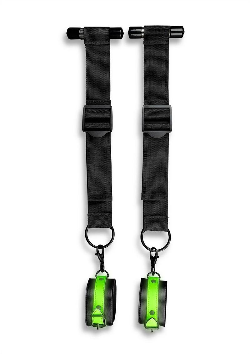 Ouch! Door Restraint Kit - Black/Glow In The Dark/Green