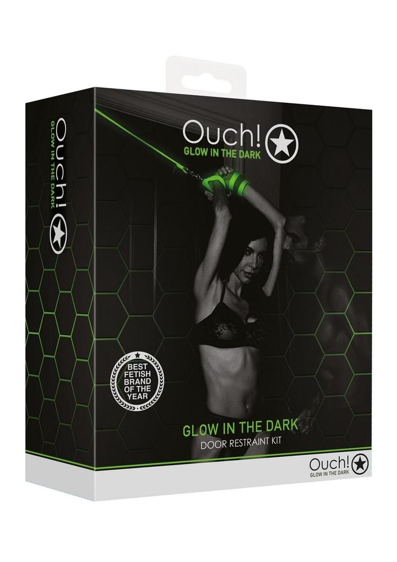 Ouch! Door Restraint Kit - Black/Glow In The Dark/Green