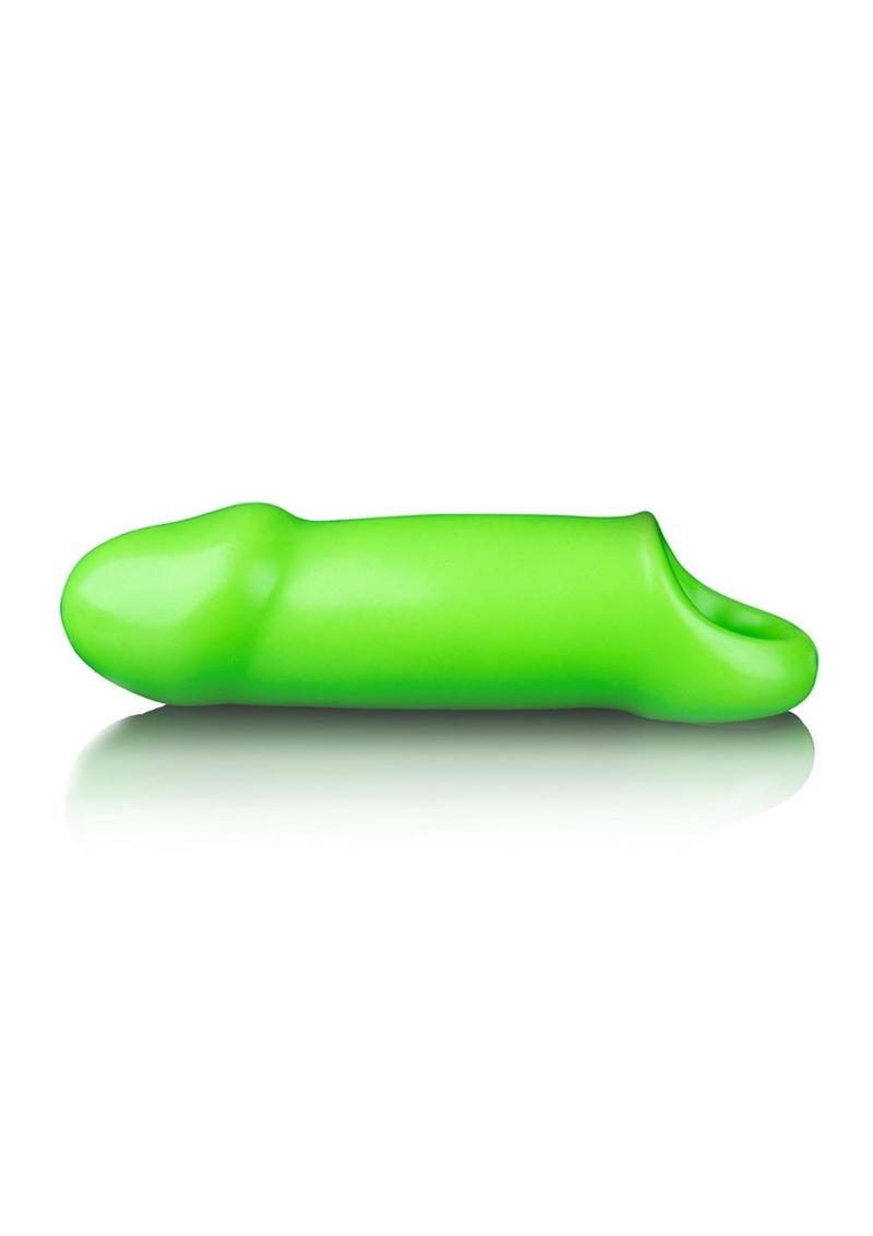 Ouch! Smooth Thick Stretchy Penis Sleeve - Glow In The Dark/Green