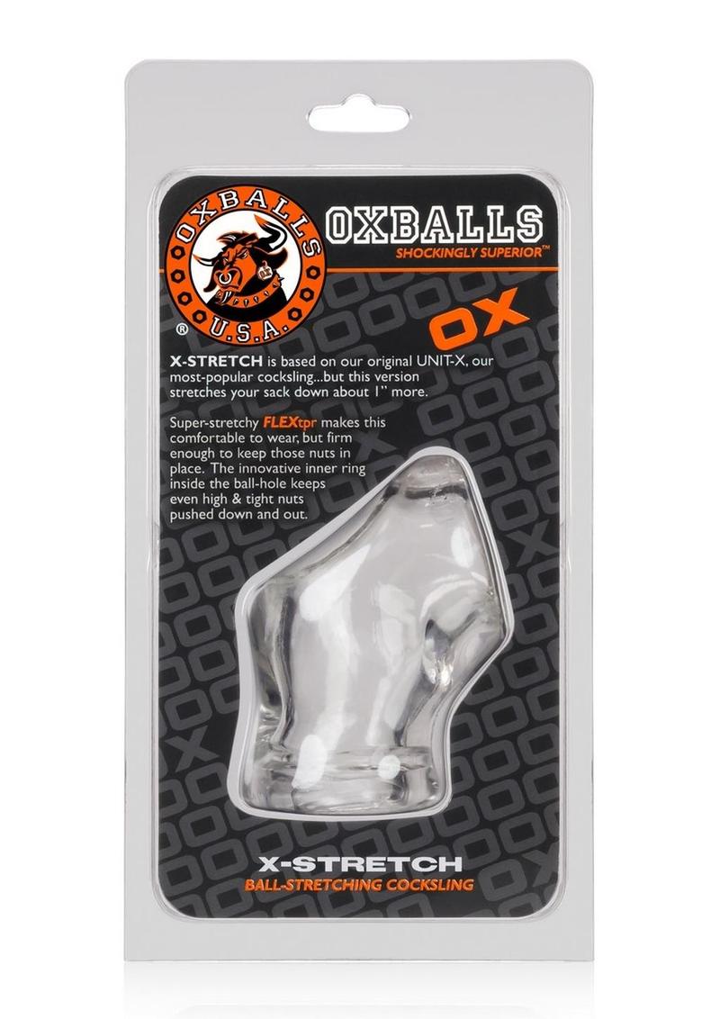 Oxballs Atomic Jock Unit-X Cock Ring and Ball Stretcher - Clear - 3in