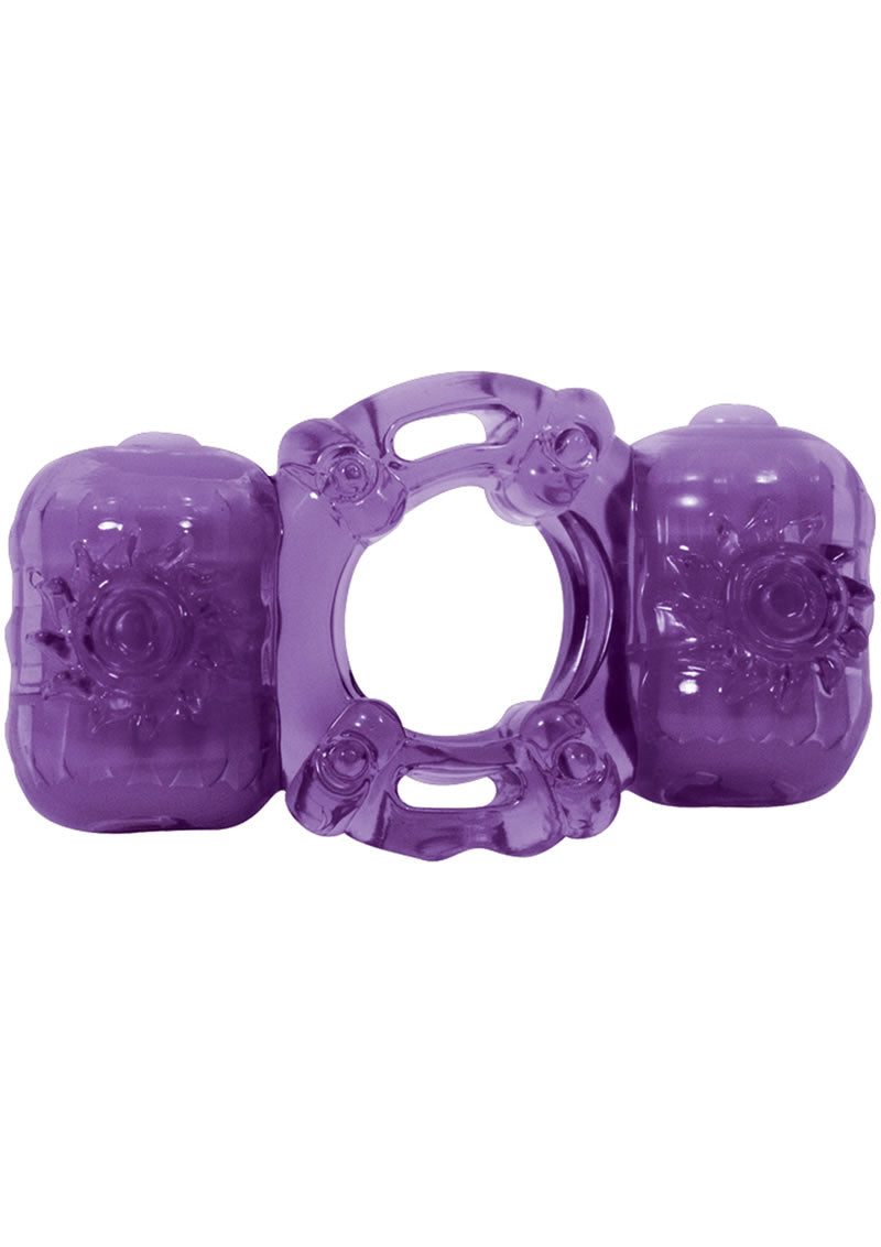 Partners Pleasure Ring Silicone Vibrating Cock Ring - Purple