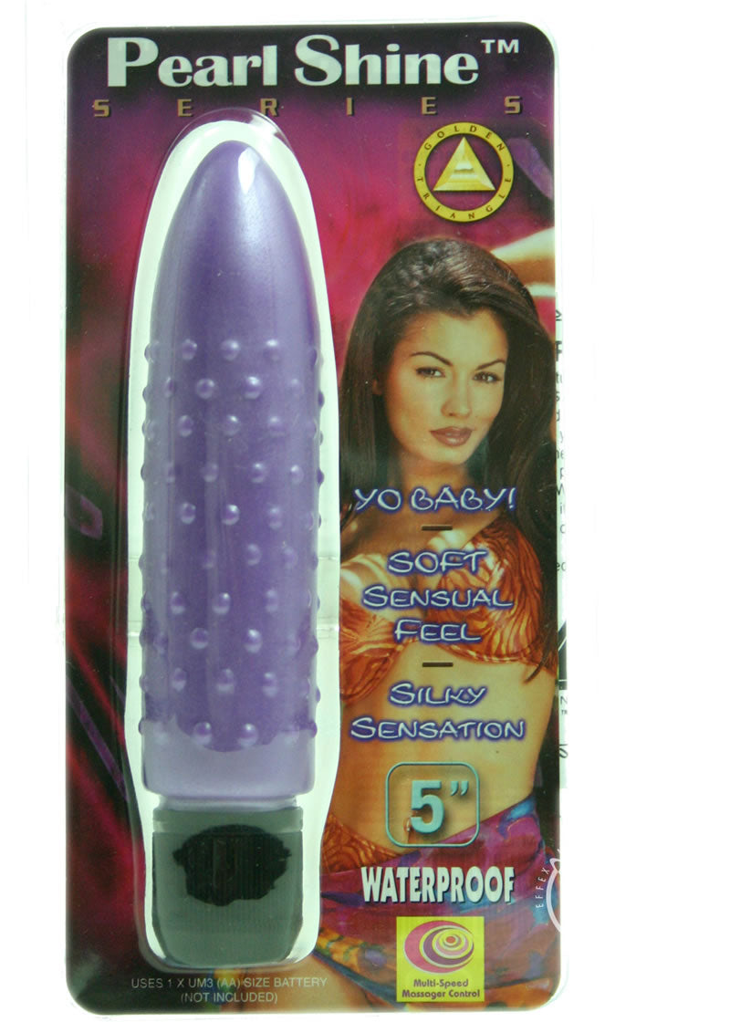 Pearl Shine Bumpy Vibrator - Purple - 5in