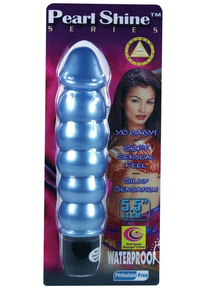 Pearl Shine Vibrator - Blue - 5.5in