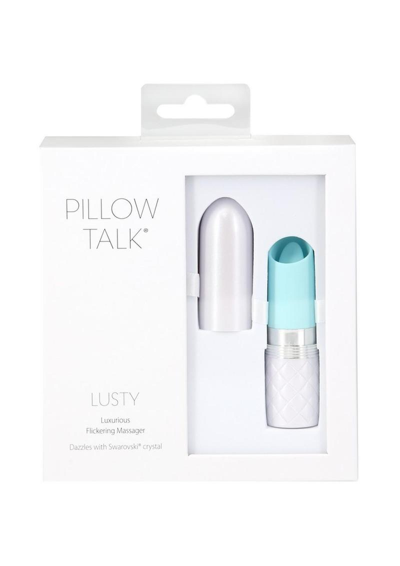 Pillow Talk Lusty Luxurious Rechargeable Silicone Flickering Massager - Teal/White