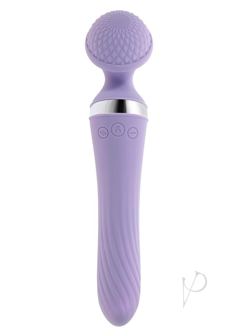 Playboy Vibrato Rechargeable Silicone Dual Ended Wand - Purple