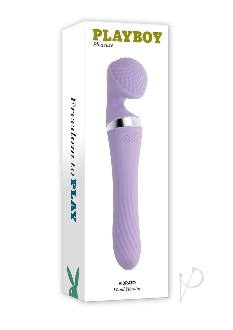 Playboy Vibrato Rechargeable Silicone Dual Ended Wand - Purple