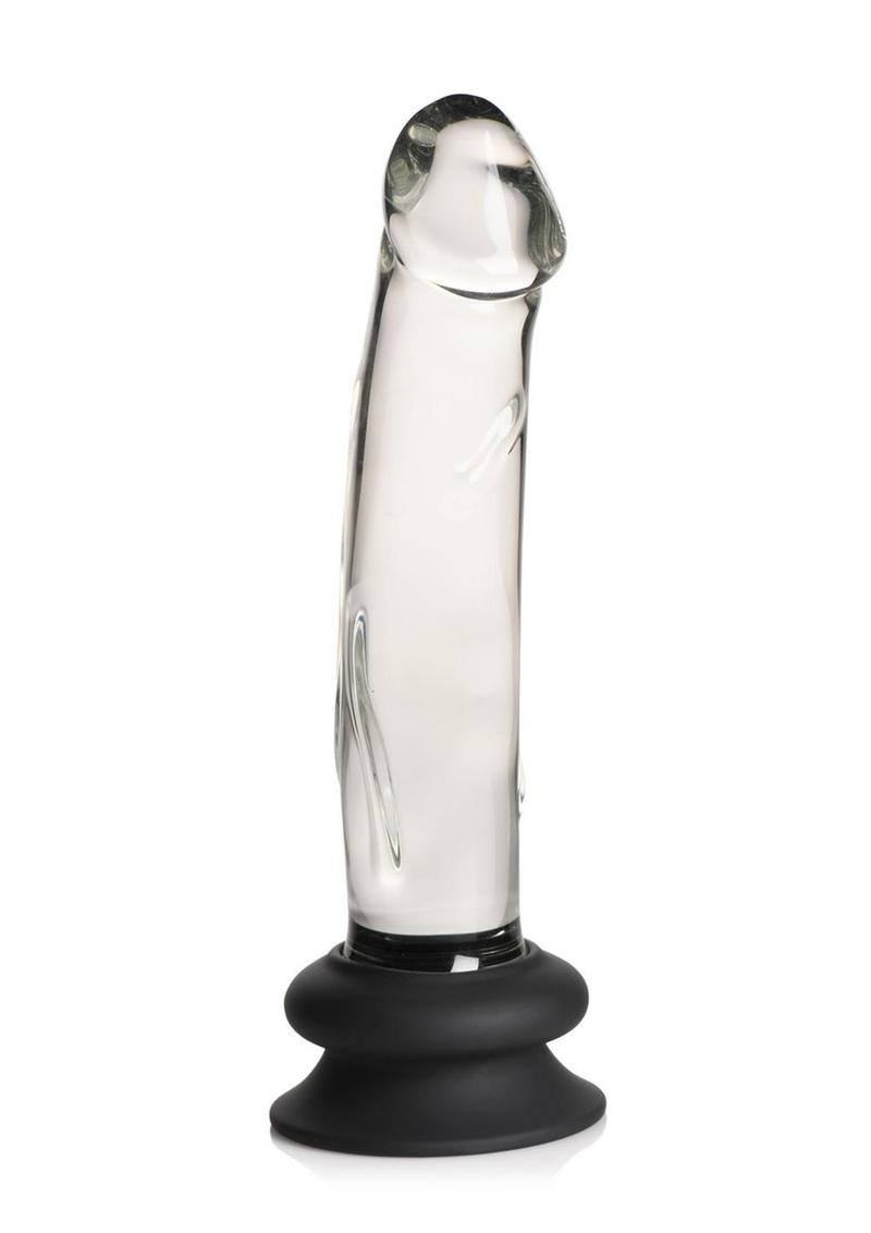 Pleasure Crystals Glass Dildo with Silicone Base